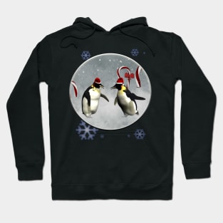 Funny penguin in a winter landscape Hoodie